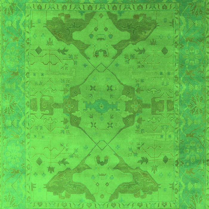 Machine Washable Oriental Green Industrial Area Rugs, wshurb1607grn