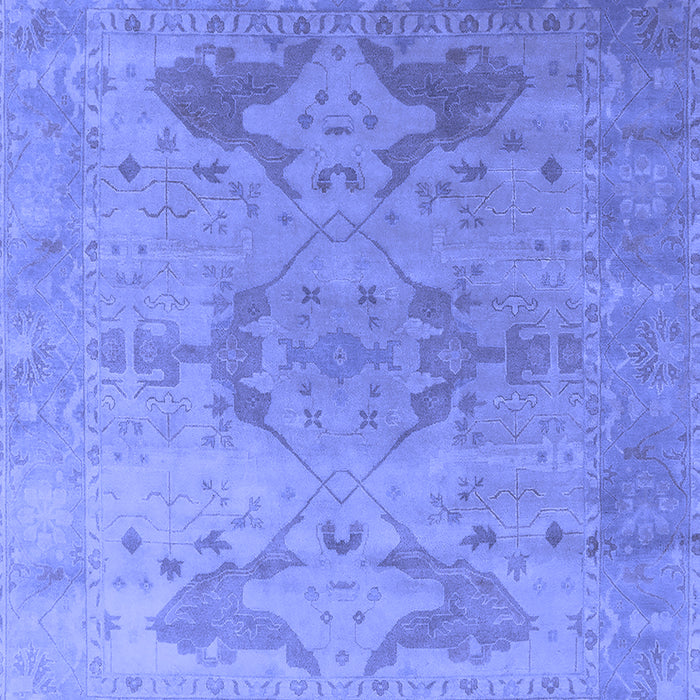 Machine Washable Oriental Blue Industrial Rug, wshurb1607blu