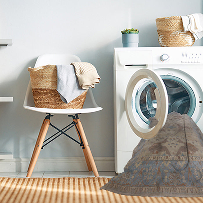 Machine Washable Industrial Modern Rose Dust Purple Rug in a Washing Machine, wshurb1607