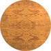 Round Oriental Orange Industrial Rug, urb1607org