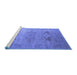 Sideview of Machine Washable Oriental Blue Industrial Rug, wshurb1607blu