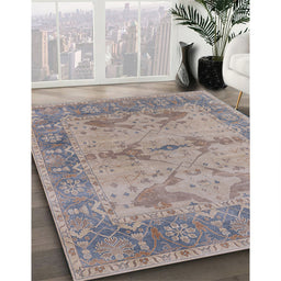 Mid-Century Modern Rose Purple Oriental Rug in Family Room, urb1608