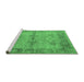 Sideview of Machine Washable Oriental Emerald Green Industrial Area Rugs, wshurb1608emgrn