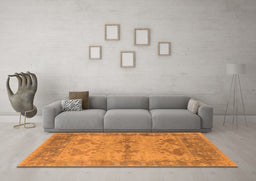 Machine Washable Oriental Orange Industrial Area Rugs in a Living Room, wshurb1608org