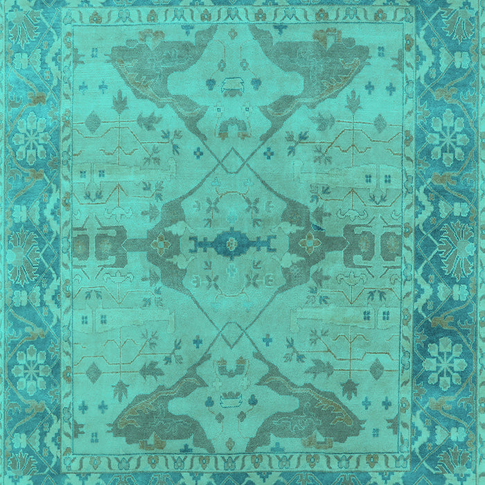 Machine Washable Oriental Turquoise Industrial Area Rugs, wshurb1608turq