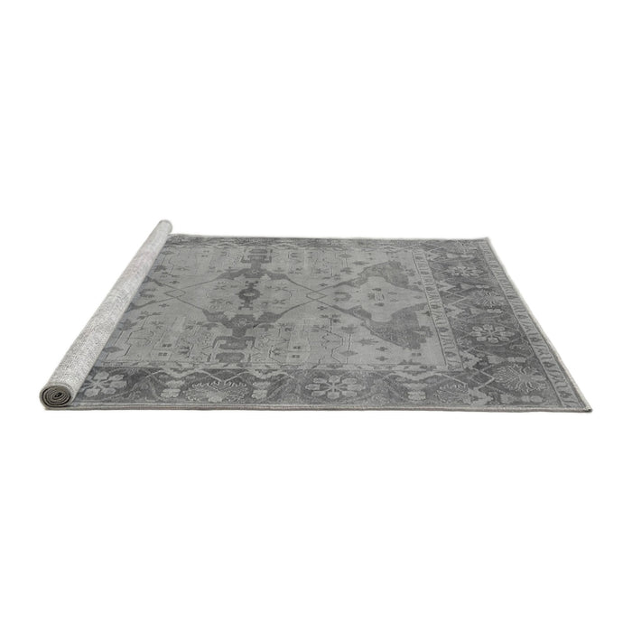 Sideview of Machine Washable Oriental Gray Industrial Rug, wshurb1608gry