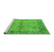 Sideview of Machine Washable Oriental Green Industrial Area Rugs, wshurb1608grn