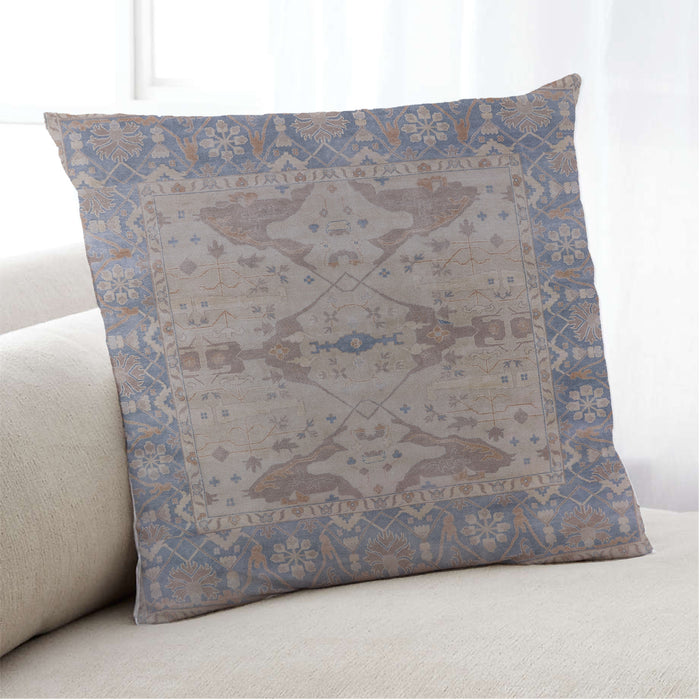 Lifestyle Image of Mid-Century Modern Urban Square Rose Dust Purple Throw Pillow, 18 inch by 18 inch, pwurb1608