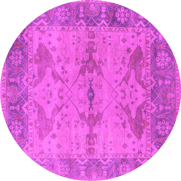 Round Machine Washable Oriental Pink Industrial Rug, wshurb1608pnk