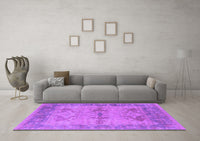 Machine Washable Oriental Purple Industrial Rug, wshurb1608pur