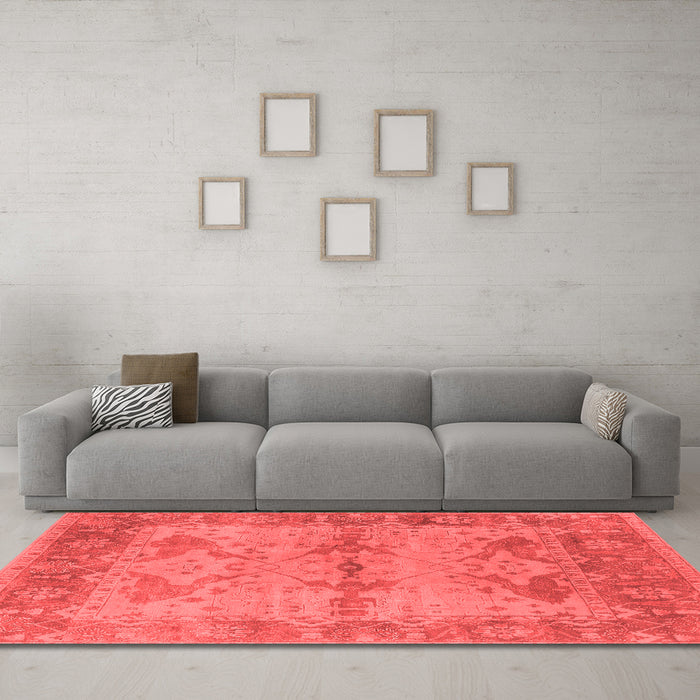 Industrial Red Washable Rugs
