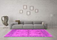 Machine Washable Oriental Pink Industrial Rug, wshurb1608pnk