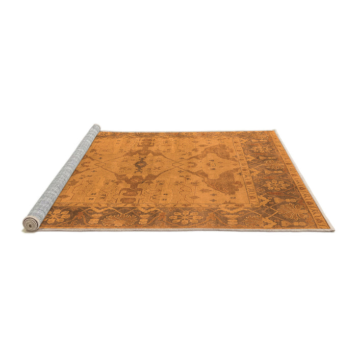 Sideview of Machine Washable Oriental Orange Industrial Area Rugs, wshurb1608org