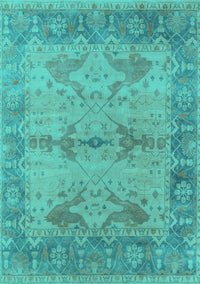 Oriental Turquoise Industrial Rug, urb1608turq