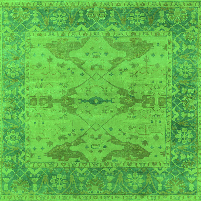 Square Oriental Green Industrial Rug, urb1608grn