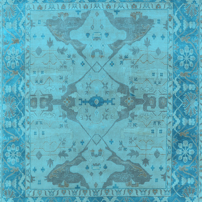 Machine Washable Oriental Light Blue Industrial Rug, wshurb1608lblu