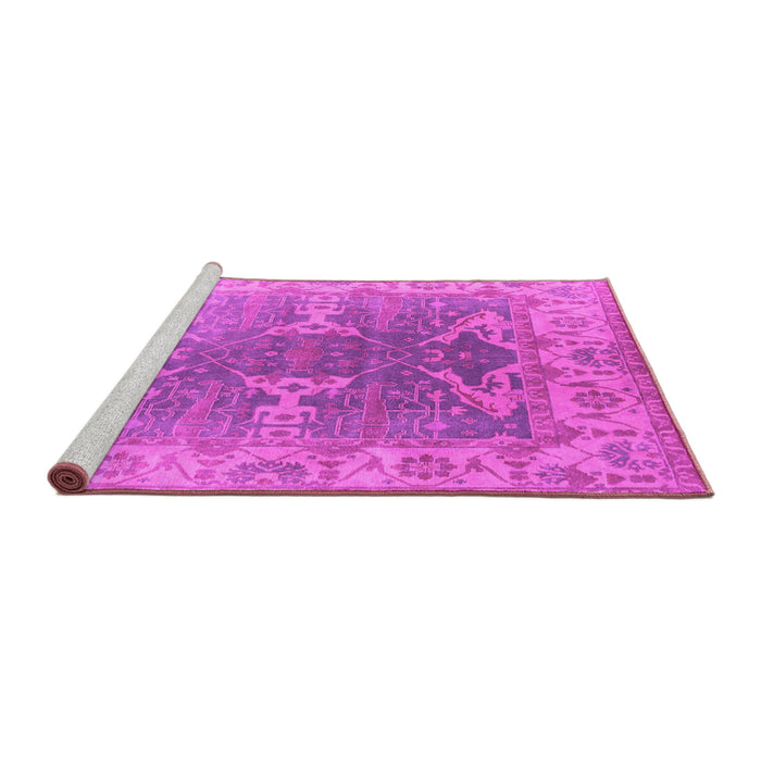 Sideview of Machine Washable Oriental Pink Industrial Rug, wshurb1609pnk