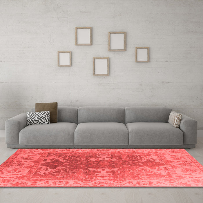 Industrial Red Washable Rugs