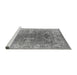 Sideview of Machine Washable Oriental Gray Industrial Rug, wshurb1609gry