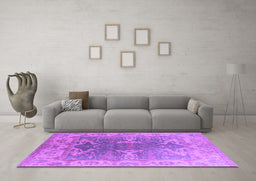 Machine Washable Oriental Purple Industrial Area Rugs in a Living Room, wshurb1609pur