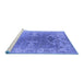 Sideview of Machine Washable Oriental Blue Industrial Rug, wshurb1609blu