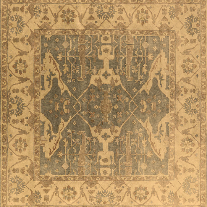 Square Oriental Brown Industrial Rug, urb1609brn
