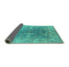 Sideview of Oriental Turquoise Industrial Rug, urb1609turq