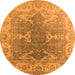 Round Oriental Orange Industrial Rug, urb1609org