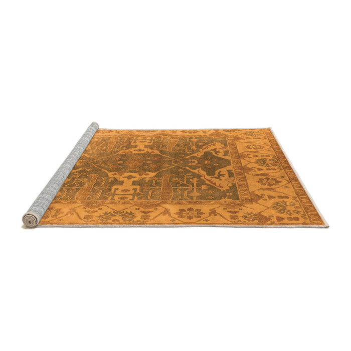 Sideview of Machine Washable Oriental Orange Industrial Area Rugs, wshurb1609org