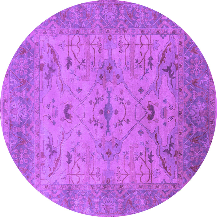 Round Oriental Purple Industrial Rug, urb1610pur