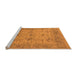 Sideview of Machine Washable Oriental Orange Industrial Area Rugs, wshurb1610org