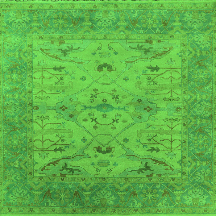 Square Oriental Green Industrial Rug, urb1610grn