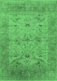 Oriental Emerald Green Industrial Rug, urb1610emgrn