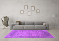 Machine Washable Oriental Purple Industrial Rug, wshurb1610pur