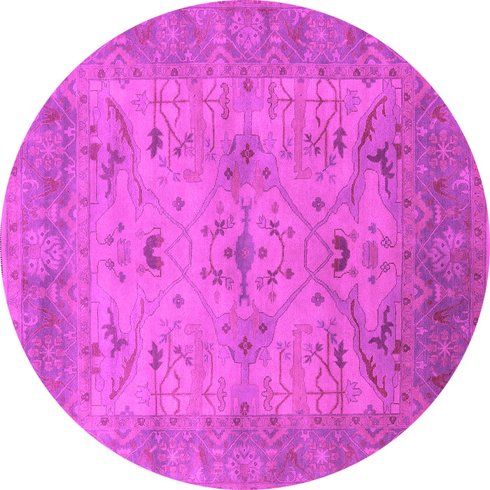 Round Machine Washable Oriental Pink Industrial Rug, wshurb1610pnk