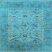 Square Oriental Light Blue Industrial Rug, urb1610lblu