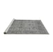 Sideview of Machine Washable Oriental Gray Industrial Rug, wshurb1610gry