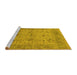 Sideview of Machine Washable Oriental Yellow Industrial Rug, wshurb1610yw