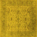 Square Oriental Yellow Industrial Rug, urb1610yw