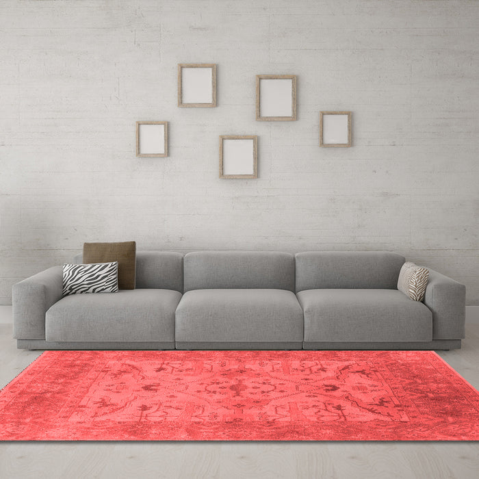 Industrial Red Washable Rugs