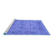 Sideview of Machine Washable Oriental Blue Industrial Rug, wshurb1610blu