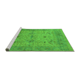 Sideview of Machine Washable Oriental Green Industrial Area Rugs, wshurb1610grn