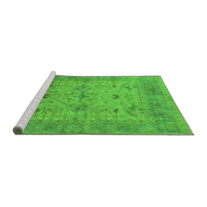 Sideview of Machine Washable Oriental Green Industrial Area Rugs, wshurb1610grn