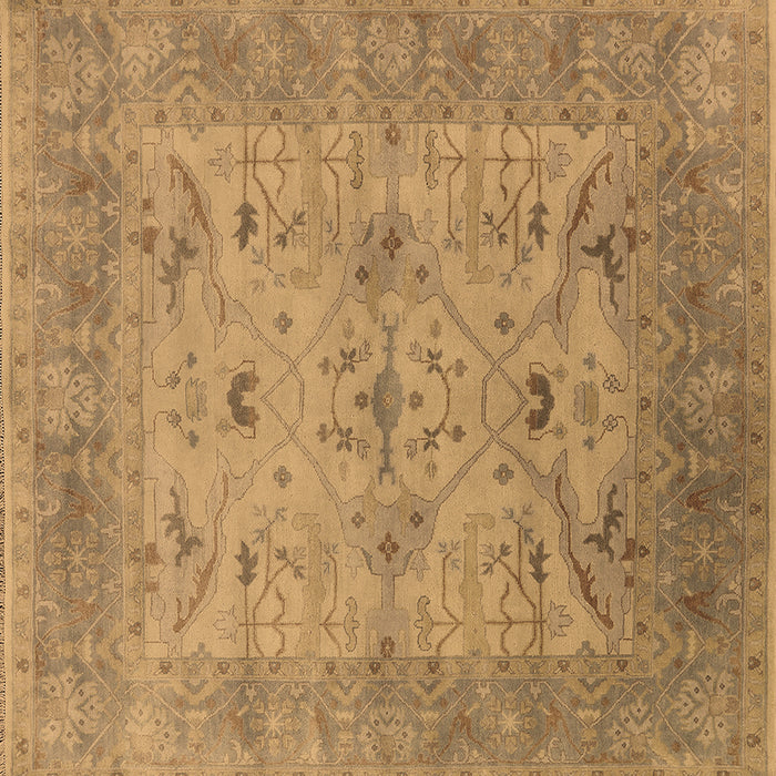 Square Machine Washable Oriental Brown Industrial Rug, wshurb1610brn