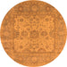 Round Oriental Orange Industrial Rug, urb1611org