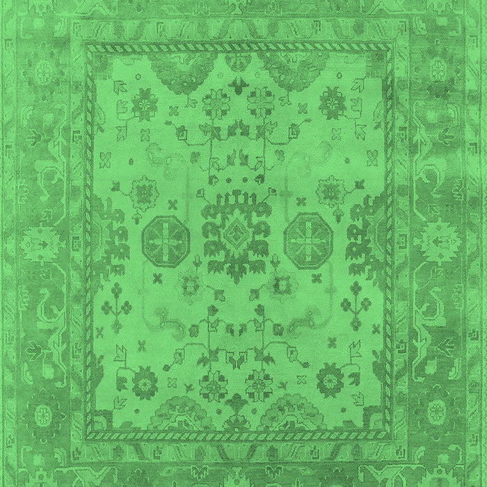 Machine Washable Oriental Emerald Green Industrial Area Rugs, wshurb1611emgrn