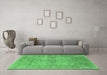 Machine Washable Oriental Emerald Green Industrial Area Rugs in a Living Room,, wshurb1611emgrn