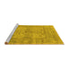 Sideview of Machine Washable Oriental Yellow Industrial Rug, wshurb1611yw