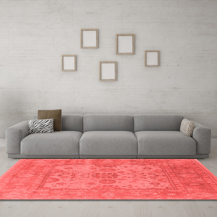 Industrial Red Washable Rugs