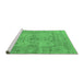 Sideview of Machine Washable Oriental Emerald Green Industrial Area Rugs, wshurb1611emgrn